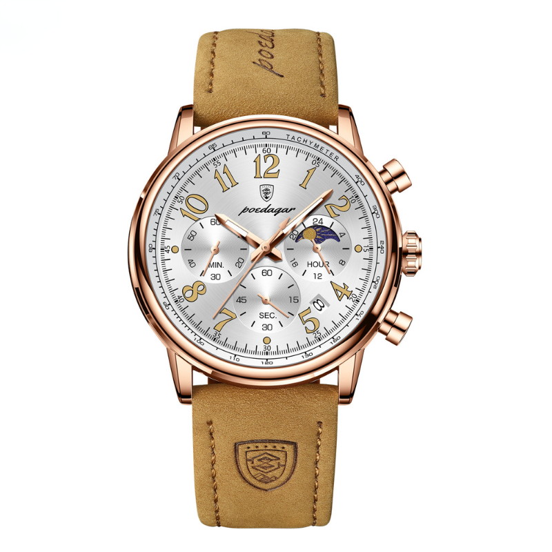 Herrenuhr Lederarmband Elegante Quarz