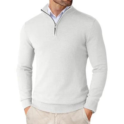 Herren Strickpullover Weich Reißverschluss Baumwolle