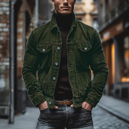Herren Lederjacke Einreiher Vintage Style