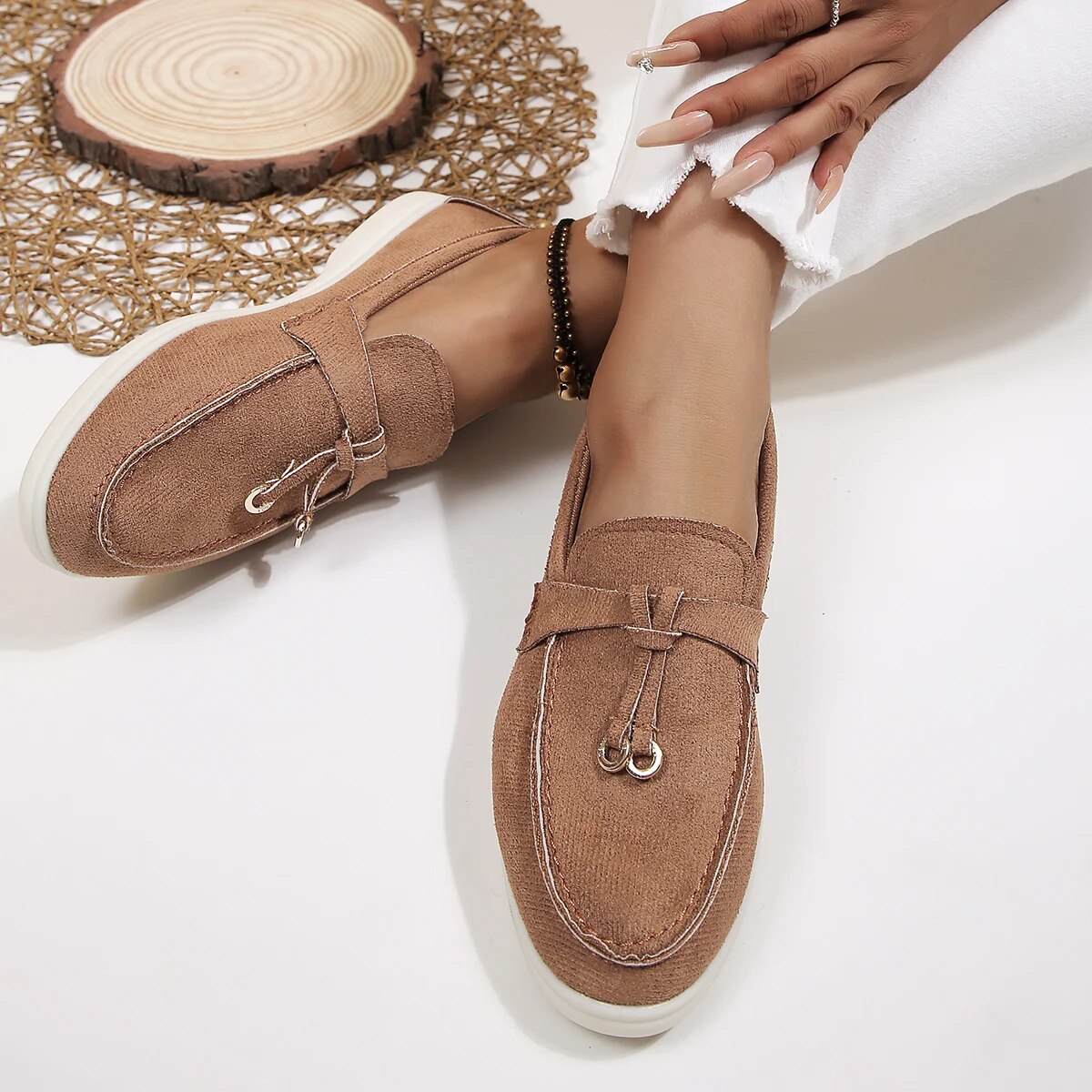 Damen Loafers Bequem Schuhe Komfort
