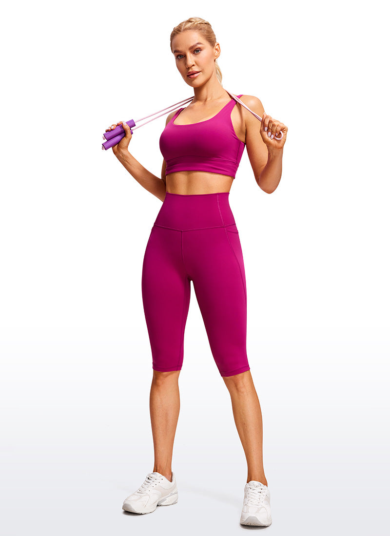 Kniehohe Stretch Leggings Capri Länge Damen