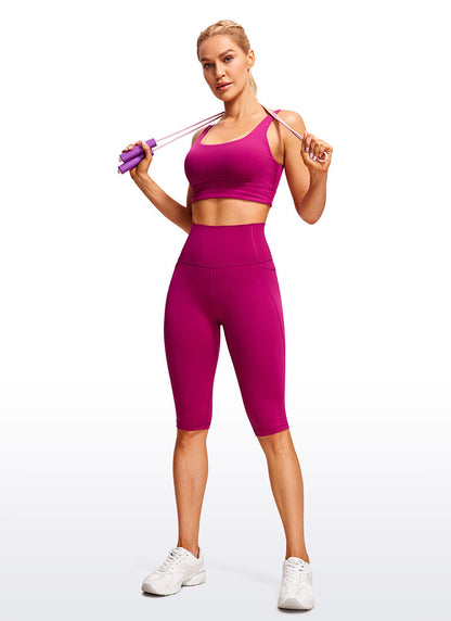 Kniehohe Stretch Leggings Capri Länge Damen