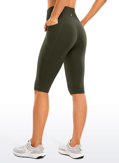 Kniehohe Stretch Leggings Capri Länge Damen