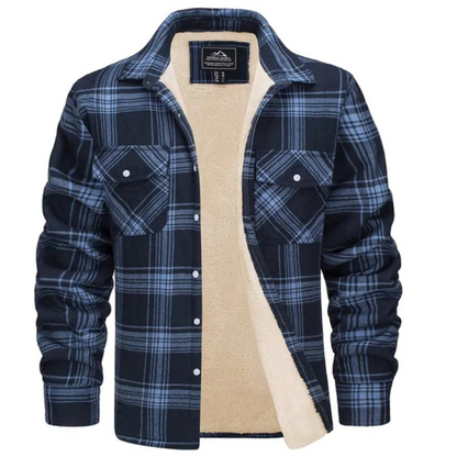 Herren Karo Hemdjacke Sherpa gefüttert Warm