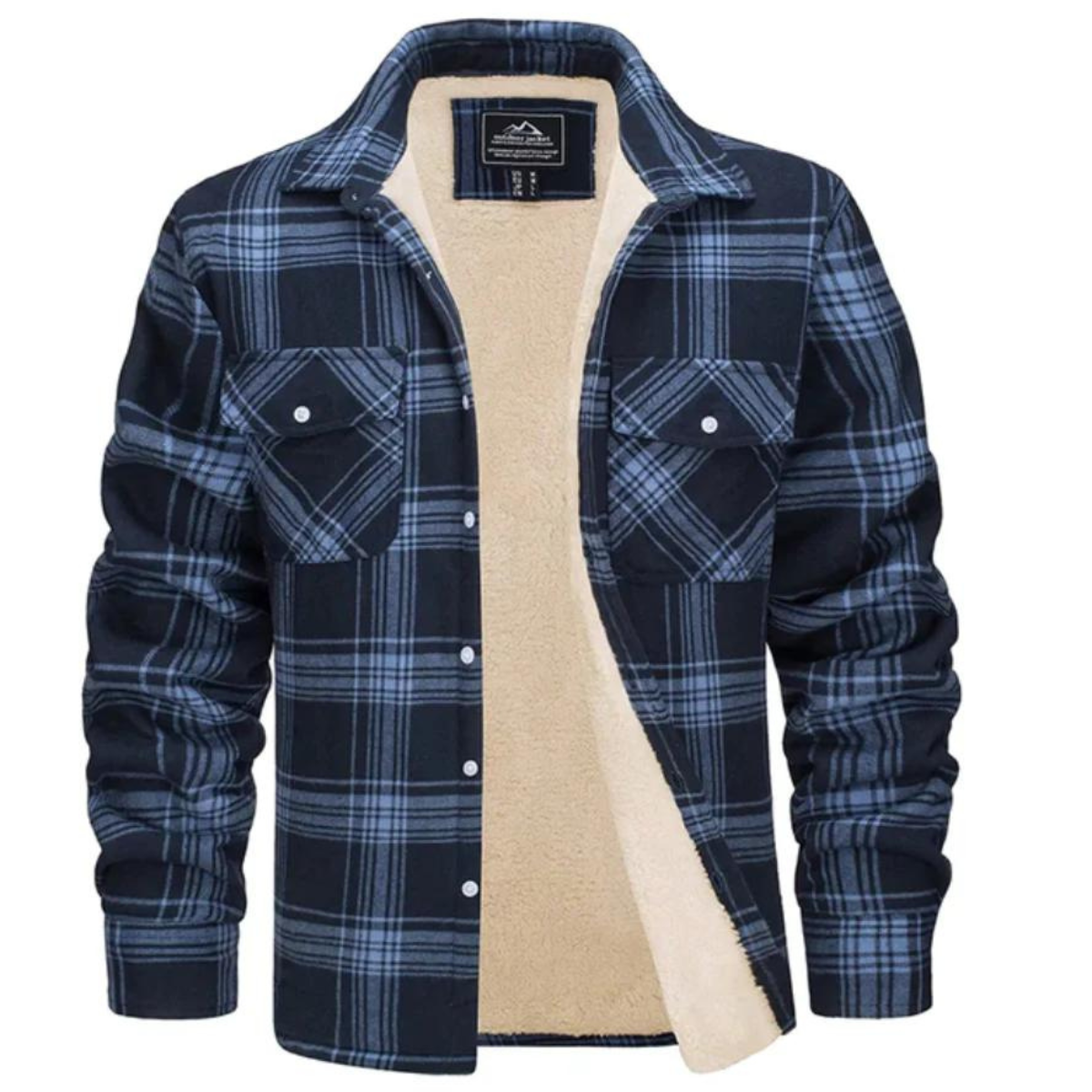Herren Flanell Hemdenjacke Sherpa Gefüttert Warm
