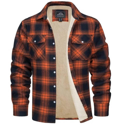 Herren Flanell Hemdenjacke Sherpa Gefüttert Warm