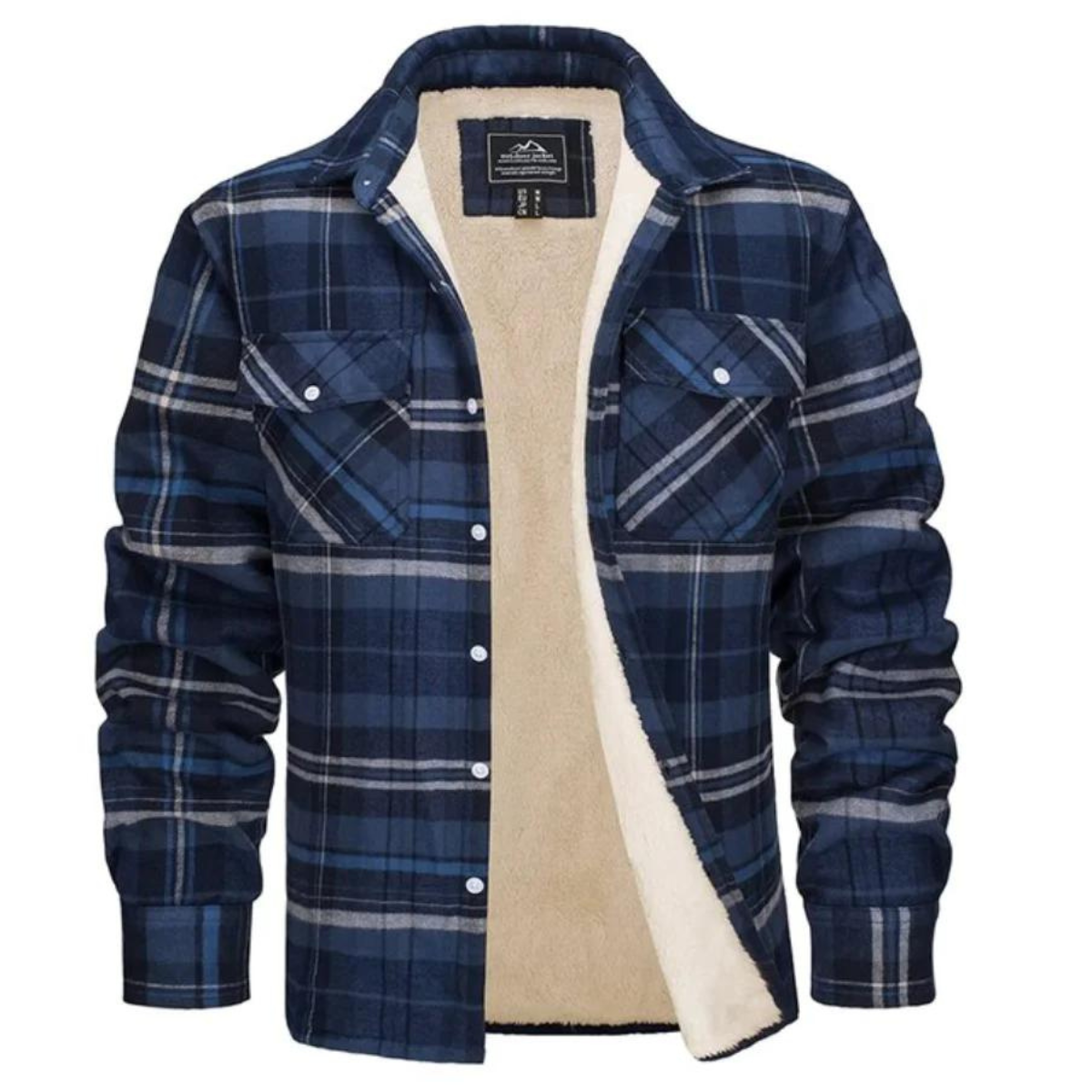 Herren Karo Hemdjacke Sherpa gefüttert Warm