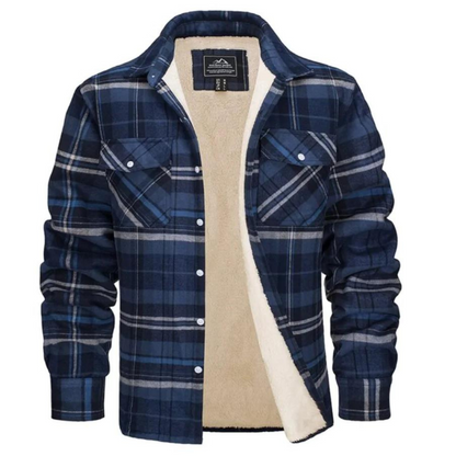 Herren Karo Hemdjacke Sherpa gefüttert Warm