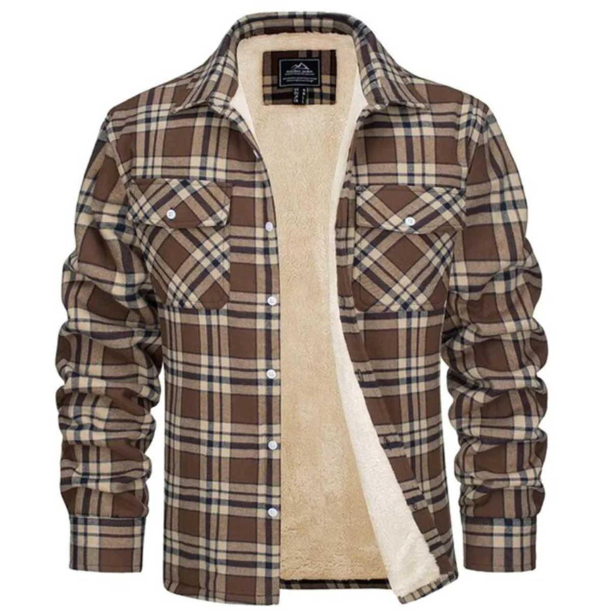Herren Flanell Hemdenjacke Sherpa Gefüttert Warm