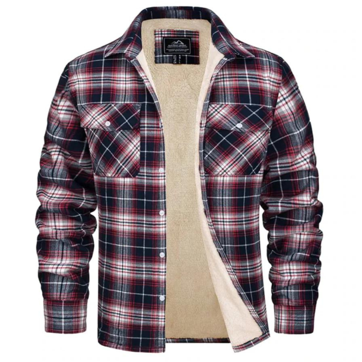 Herren Karo Hemdjacke Sherpa gefüttert Warm