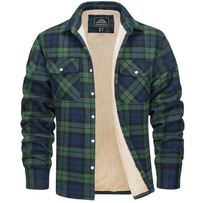 Herren Flanell Hemdenjacke Sherpa Gefüttert Warm