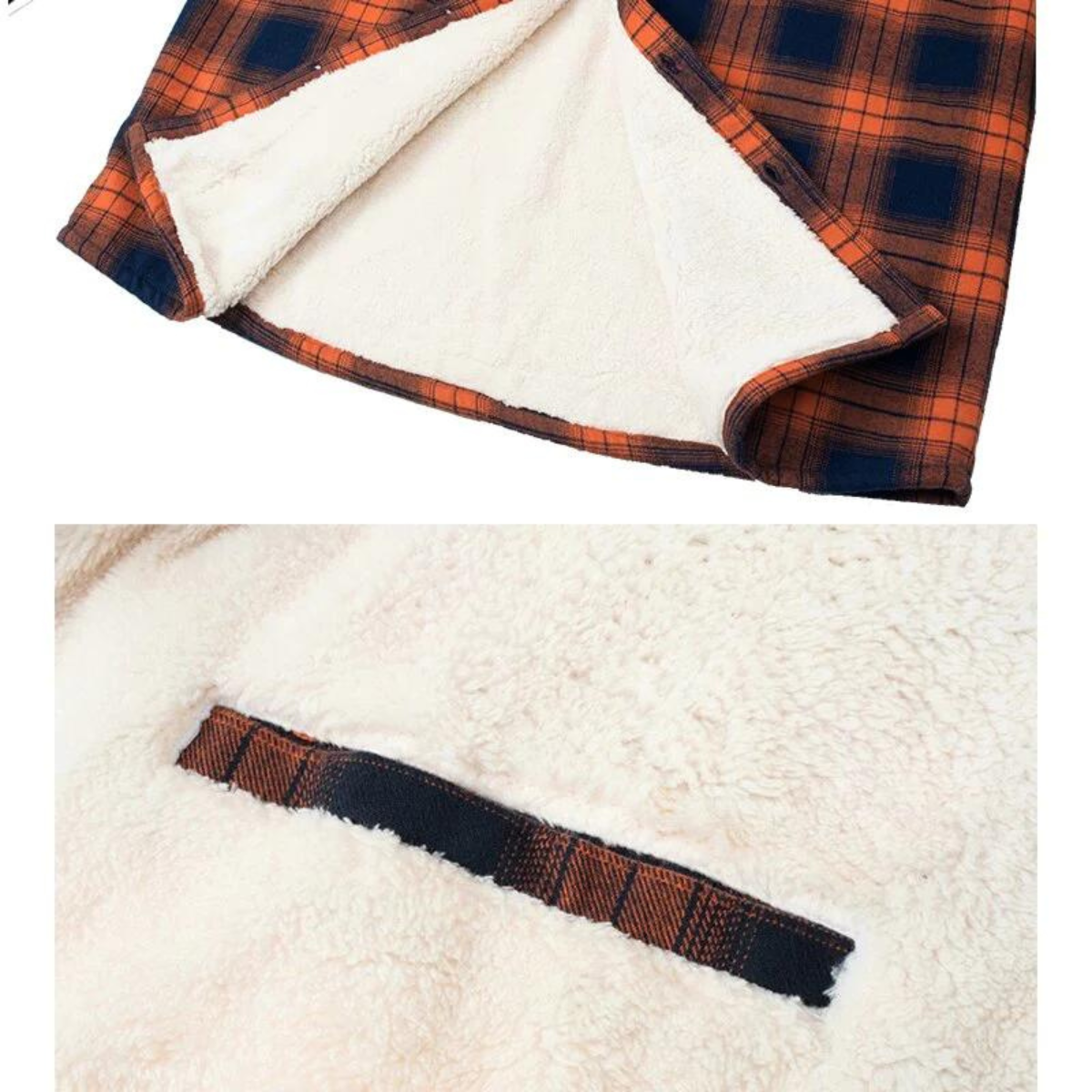 Herren Flanell Hemdenjacke Sherpa Gefüttert Warm