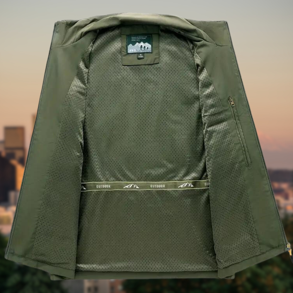 Herren Weste Reißverschluss Multi Taschen Funktionsweste