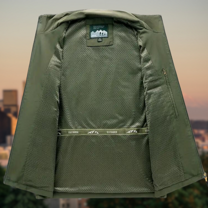 Herren Weste Reißverschluss Multi Taschen Funktionsweste