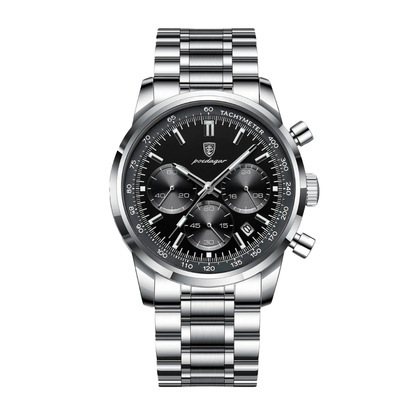 Herren Armbanduhr 40mm Edelstahl Quarz