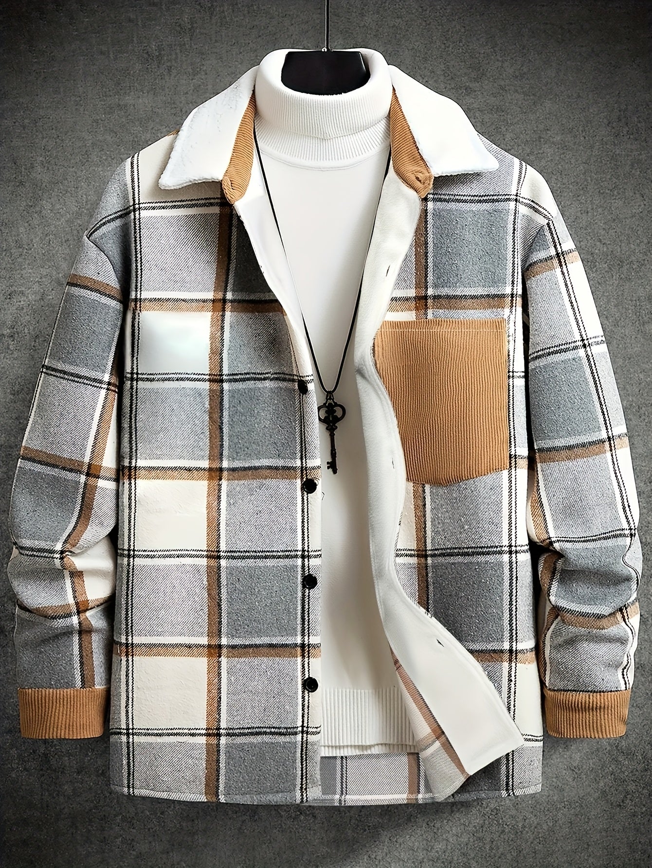 Herren Übergangsjacke Karo Lässig Modern
