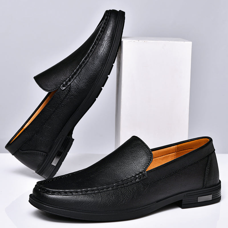 Herren Loafer Schuhe Elegant Lederschuhe Schwarz