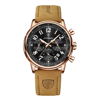 Herrenuhr Lederarmband Elegante Quarz