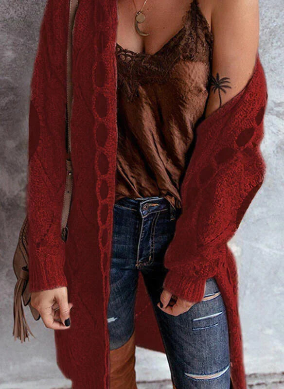 Elegante Langstrickcardigan Damen