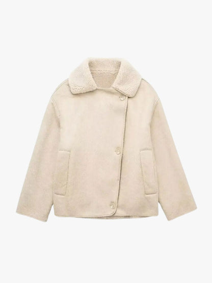 Stilvolle Lederjacke mit Fleece-Innenleben