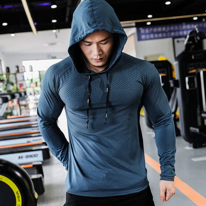 Herren Kapuzenshirt Atmungsaktiv Sportlich Schwarz