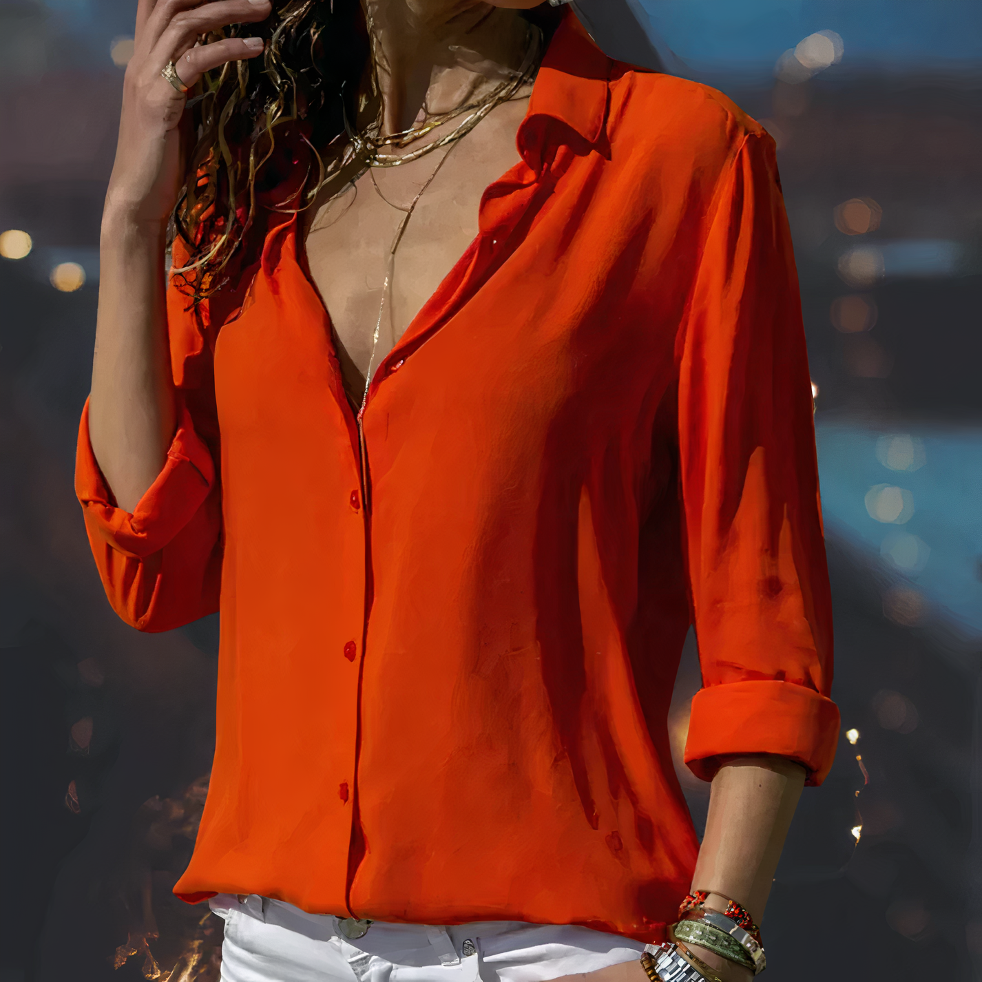 Elegante Damenbluse Chiffon Bluse Frauen Oberteil