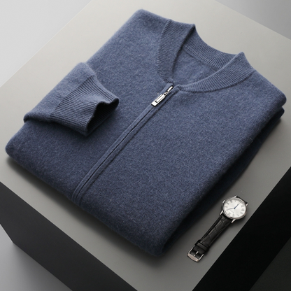 Herren Strickjacke Woll Warm Reißverschluss Hochwertig