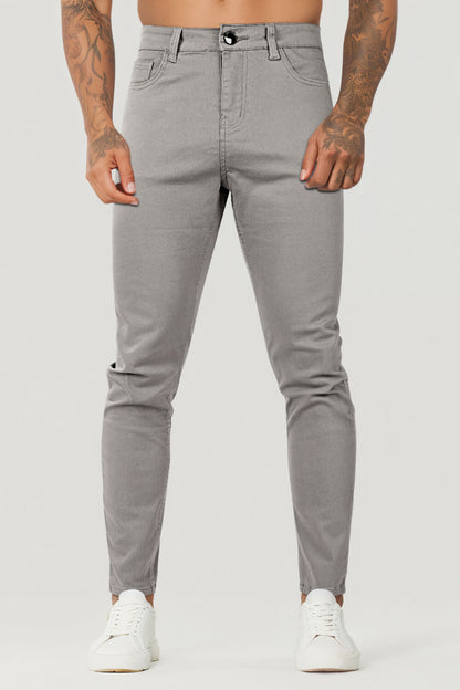 Schmale Herren Jeans Hellgrau Slim Fit