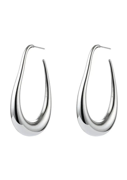 Einfache Silber Ohrringe Insel Design Minimalistisch - BerlinGlamour