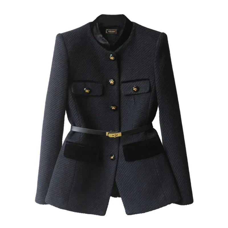 Klassischer Damen Wollmantel Elegant Lang