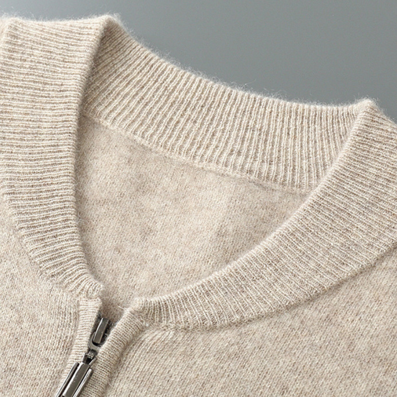 Herren Strickjacke Woll Warm Reißverschluss Hochwertig