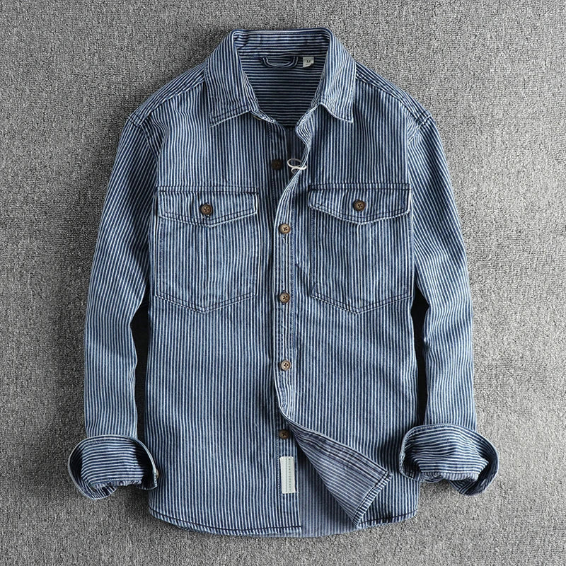 Herrenhemd Denim Vintage Classic Blau - BerlinGlamour