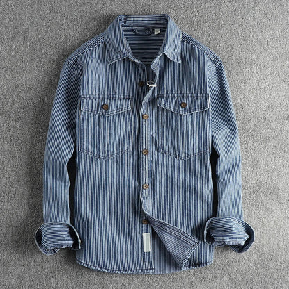 Herrenhemd Denim Vintage Classic Blau - BerlinGlamour