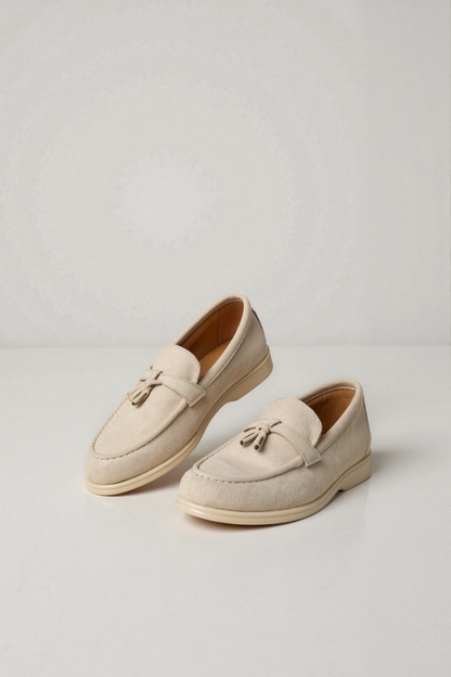 Elegante Beige Loafer Schuhe mit Quasten - BerlinGlamour