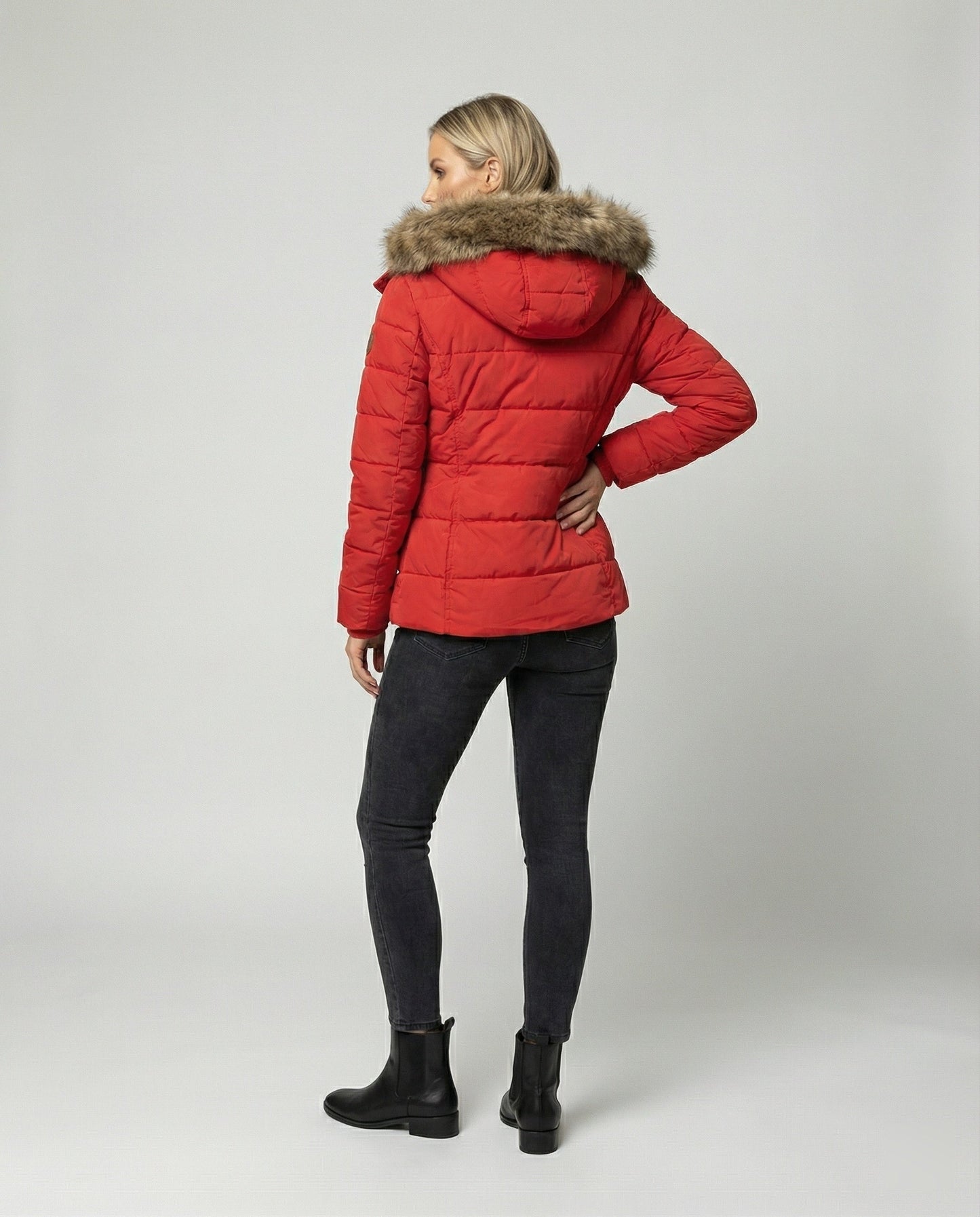 Modische Winterjacke Warm Gefüttert mit Kapuze