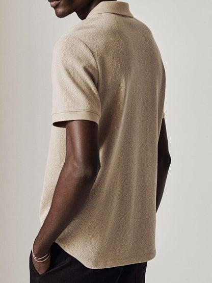 Poloshirt Herren Strick Modern Reißverschluss