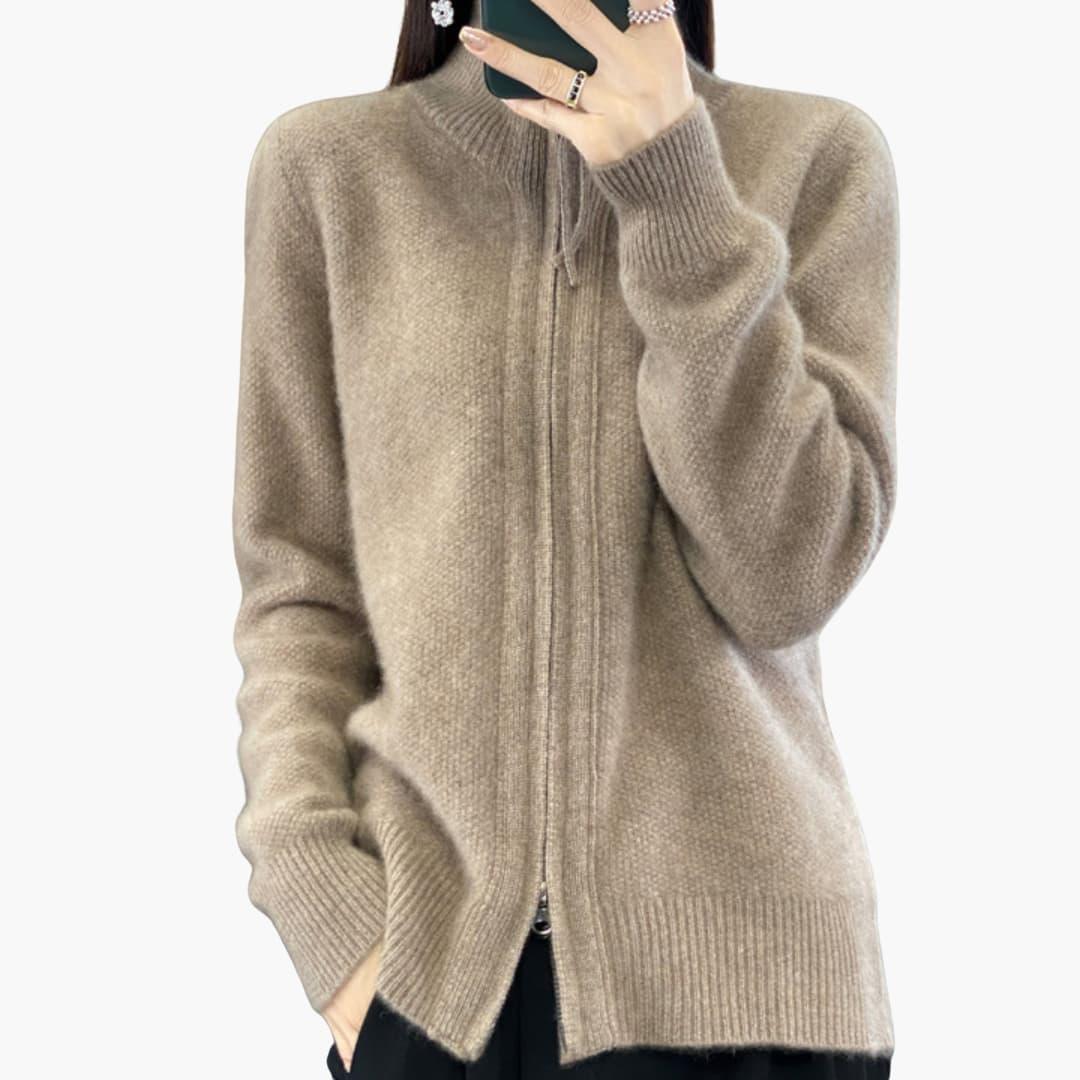 Reißverschluss Strickjacke für Damen 0