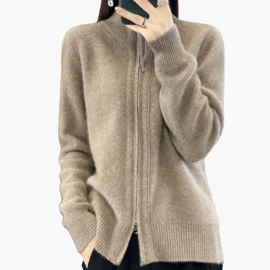 Reißverschluss Strickjacke für Damen 0