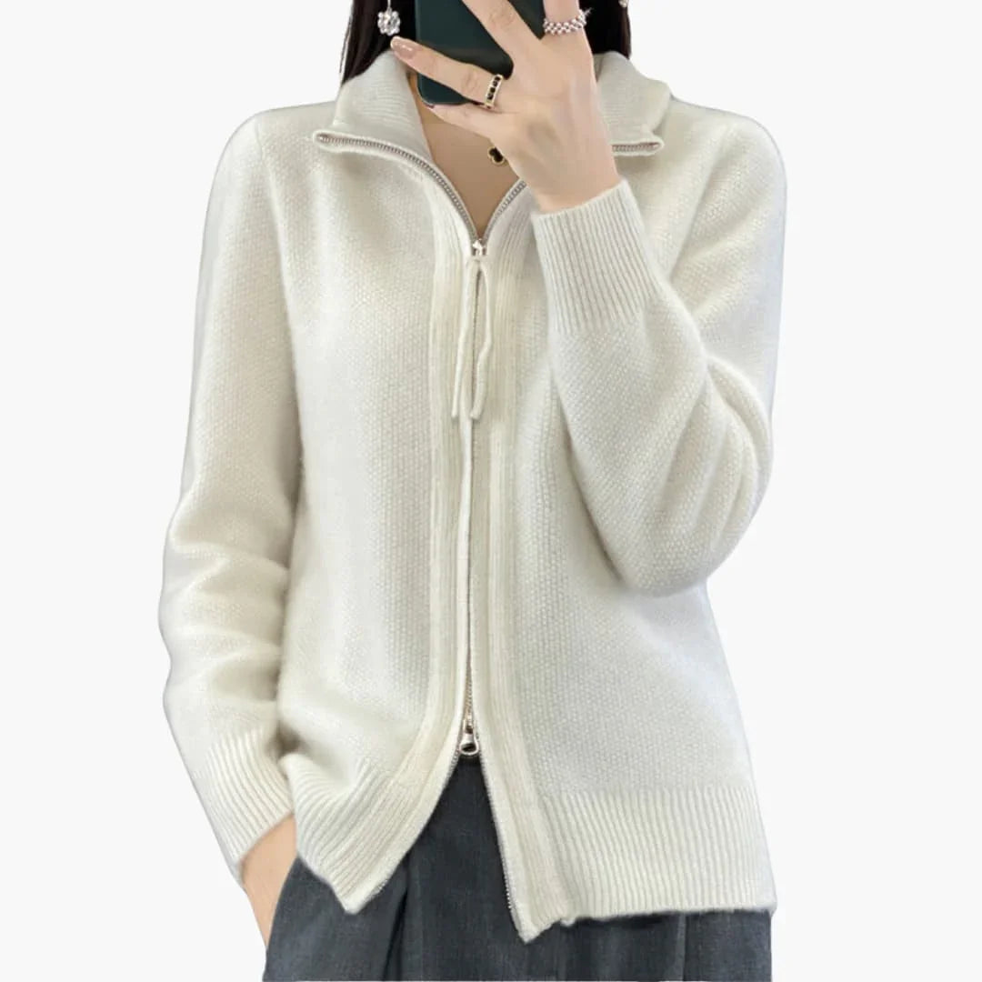 Reißverschluss Strickjacke für Damen 2