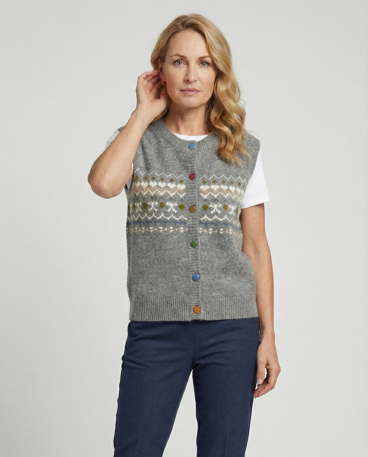 Damen Strickweste Oversize Retro Vintage Look - BerlinGlamour