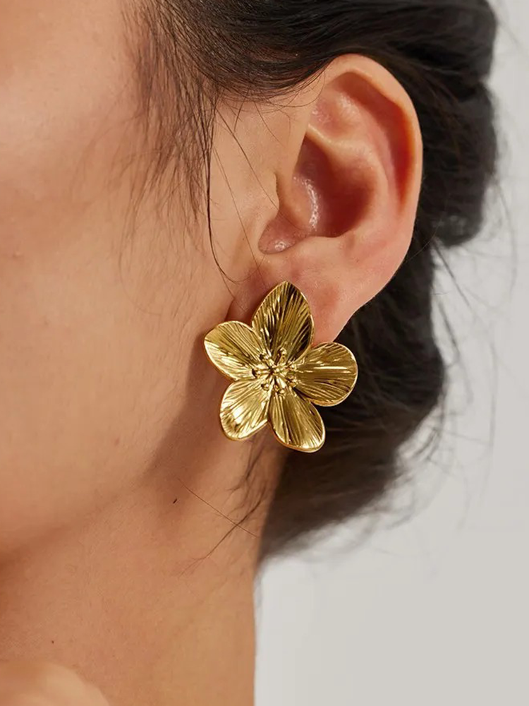 Blumen Ohrringe Elegant mit Glanzsteinen - BerlinGlamour