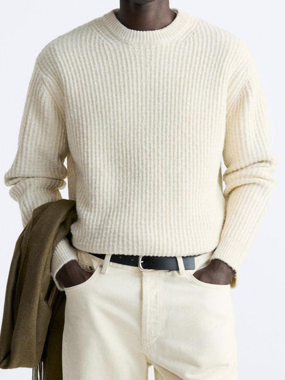 Klassischer Pullover Grobstrick Bequem Warm