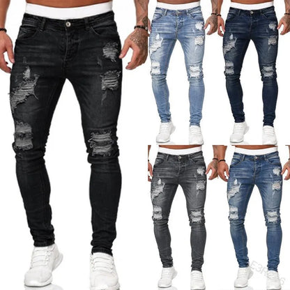 Herrenjeans Slim Fit Stretch Rissig - BerlinGlamour