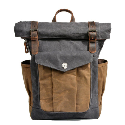 Nachhaltiger Reise Rucksack Rolltop Canvas Stilvoll