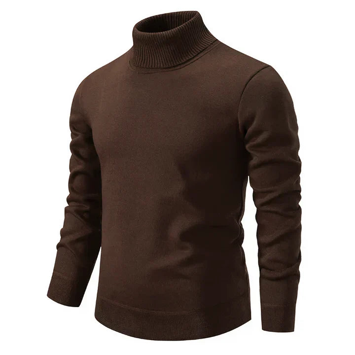 Rollkragenpullover | Feinstrick | Rollkragen | Strickpullover | Herrenpulli-Braun-S-Chaps Herrenmode