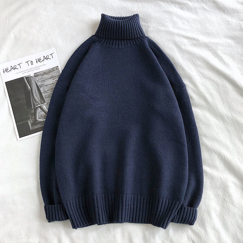 Rollkragenpullover - Herren Rollkragenpullover in Übergröße Strickpullover-Blau-M-Chaps Herrenmode