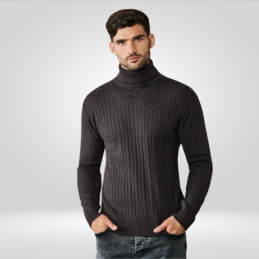 Herren Rollkragenpullover Strick Warm Bequem - BerlinGlamour