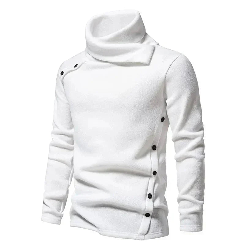 Rollkragenpullover – Langärmliger Pullover mit hohem Kragen für Herren-Weiß-XS-Chaps Herrenmode
