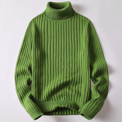 Rollkragenpullover | Rippstrick | Rollkragen | Strickpullover | Herrenpullover-Grün-M-Chaps Herrenmode