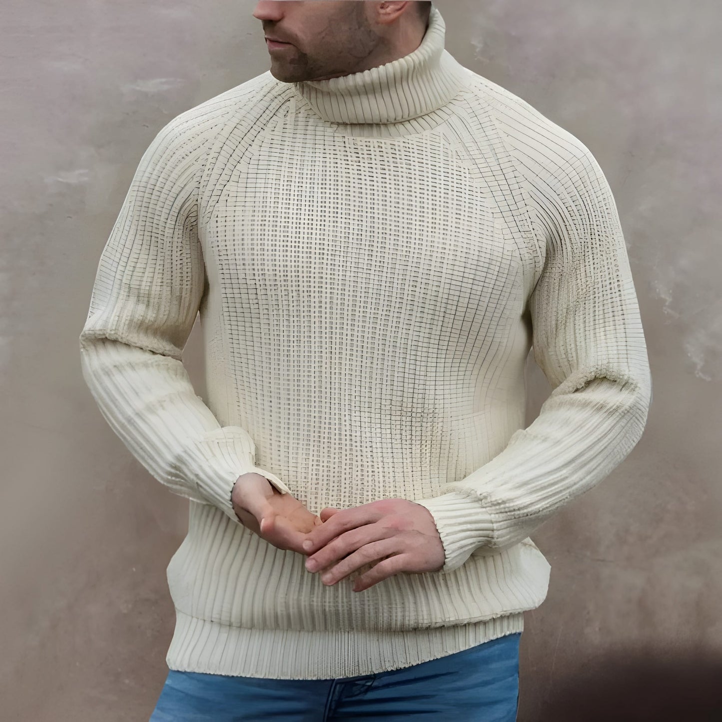 Herren Rollkragenpullover Rippstrick Warm - BerlinGlamour